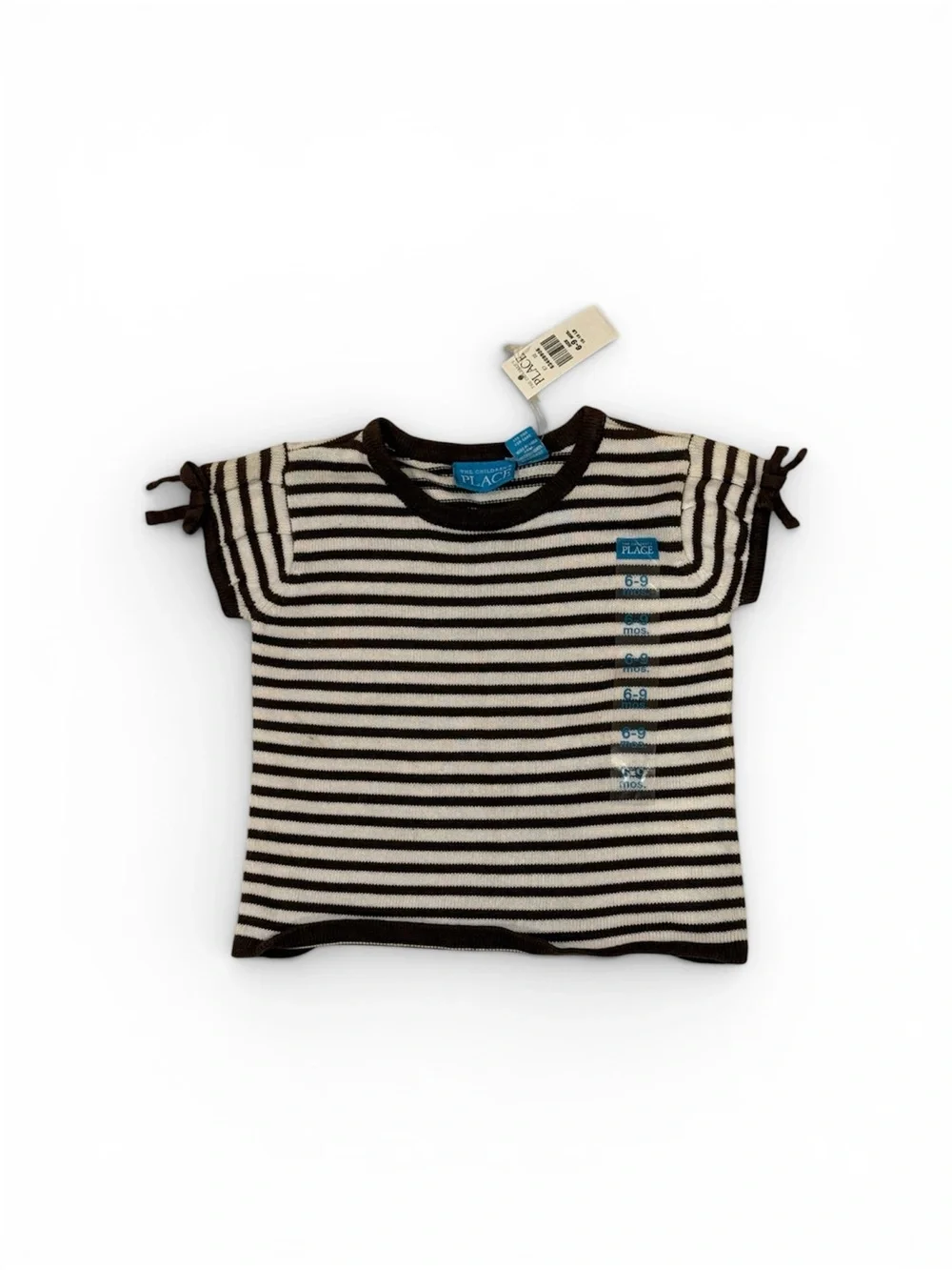 The Children's Place Brown & White Striped Baby Tee Size 6-9 months NWT